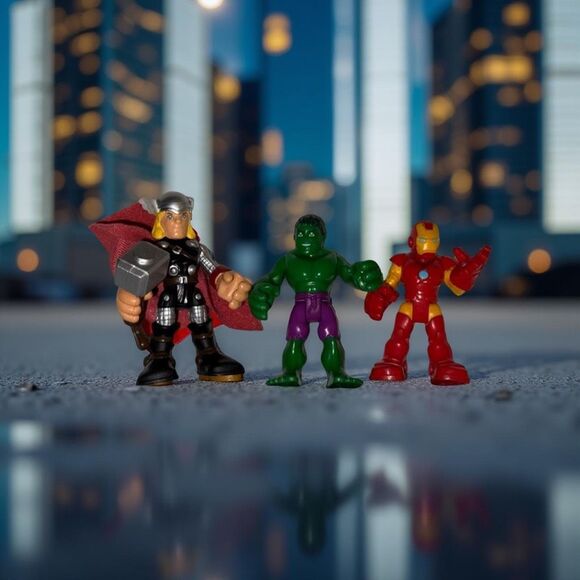 2010 Marvel Super Hero Hulk Adventures Hulk Iron Man & Thor Action Figures 2.5” - Picture 1 of 5